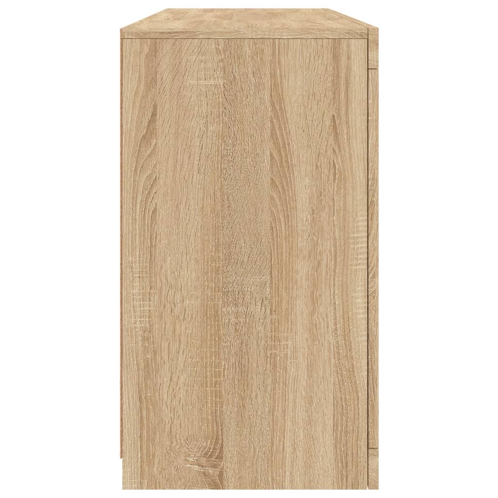 Sideboard with LED Lights Sonoma Oak 142.5x37x67 cm